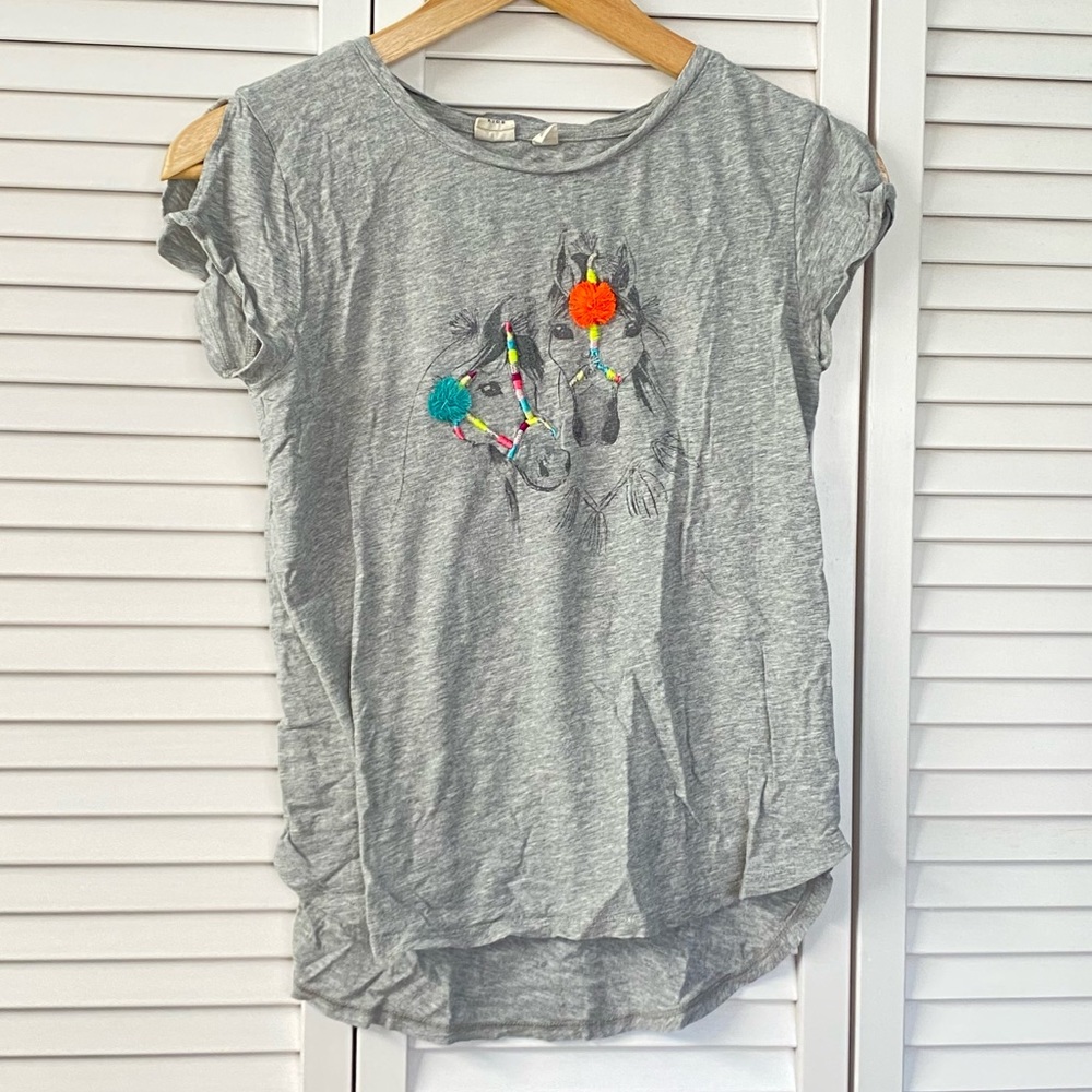 Horse Open shoulder shirt